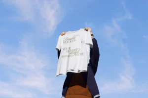 T-shirt mockup with sky background