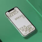 Iphone mockup on metallic background.