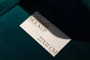 Envelope mockup on luxurious fabric texture.