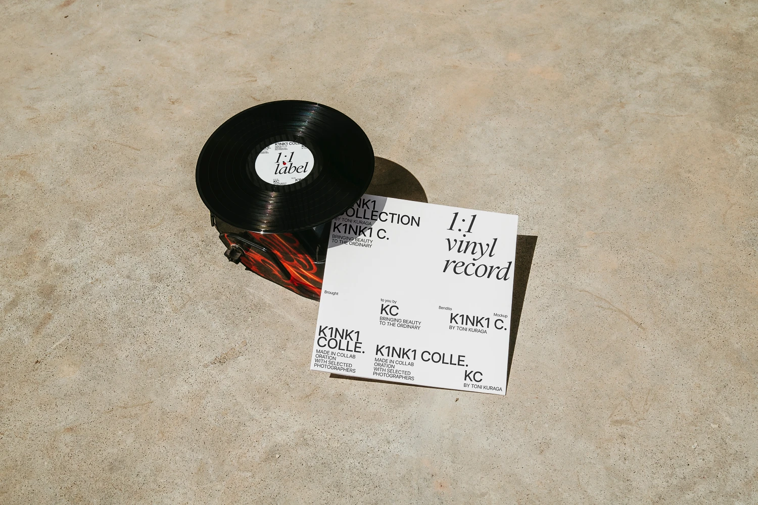 Urban vinyl mockup placed in the groundfloor.