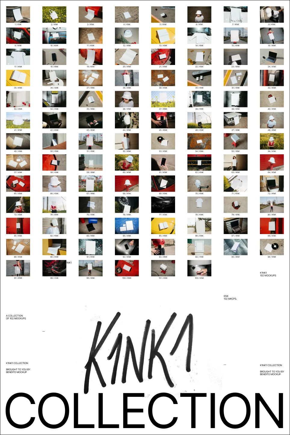 Masonry layout with the 102 mockups from K1NK1 Collection.