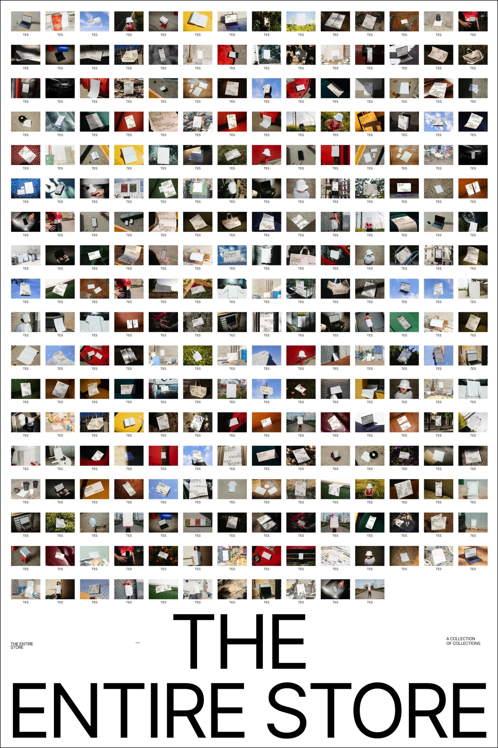 Masonry layout containing the 120 image mockups from The Basics.