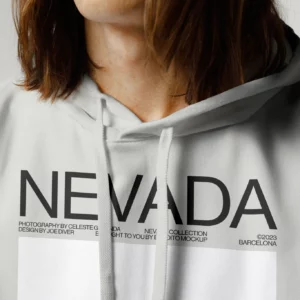 Close-up of a guy with long hair wearing a hoodie mockup, clothing mockup, apparel mockup, PSD file of a man with a hoodie, premium quality clothing mockup, high quality mockup.