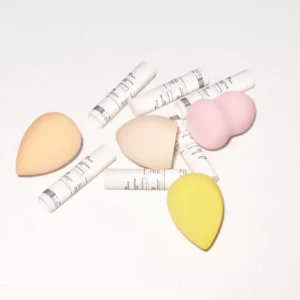 Set of lip balms mockup over a white surface. Lip balm mockup. Cosmetic PSD file. High-quality lip balm mockup.