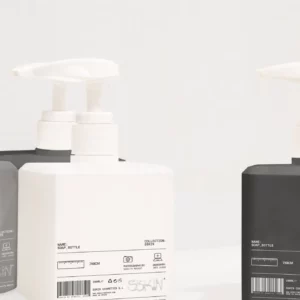Set of soap bottles mockup on a white scene. Soap bottle PSD file. Packaging mockup. Premium quality skin care mockup.