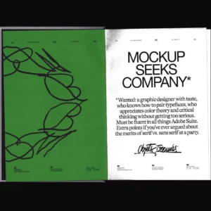 Scanned open book mockup. Hardcover book mockup. PSD premium editable file. Minimalist mockup with black background, scan effect.