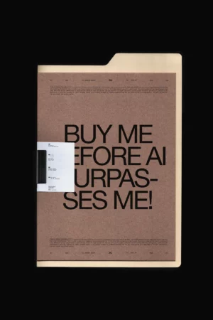 Vintage folder mockup on black background. Scanned folder for brand presentation mockup. Front view of folder on neutral background. Aesthetic high quality mockup.