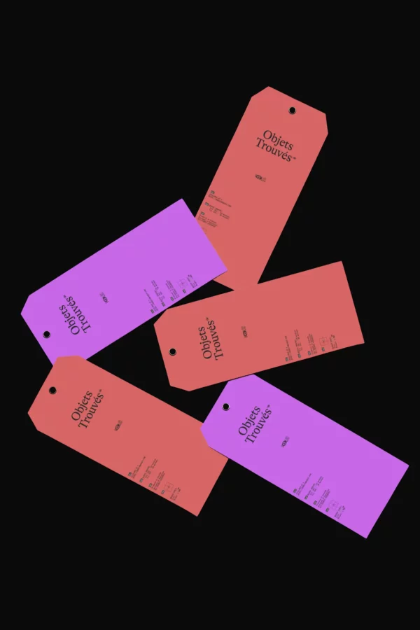 Set of 5 white card label mockups on black minimal background. Editable scanned clothes labels on neutral background. Mockup of cardboard labels. High quality mockup for Adobe Photoshop.