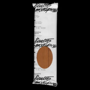 Flatlay spaguetti packaging mockup on a black background. White spaguetti packaging with a scanned effect. Packaging mockup perfect for brand design. Aesthetic high quality mockup. Packaging mockup for Adobe Photoshop. Premium quality packaging mockup. Premium packaging PSD file.