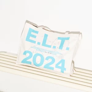 Tote bag 'Every Little Thing 2024' on a white bench