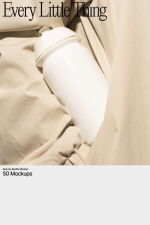 Minimalistic cover featuring a white bottle wrapped in beige fabric, with the title "Every Little Thing" displayed in elegant black font.