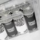 Espresso Yourself coffee cans inside a fridge compartment