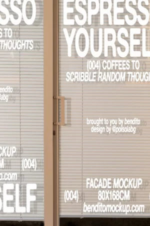 Espresso Yourself branding on a shopfront window