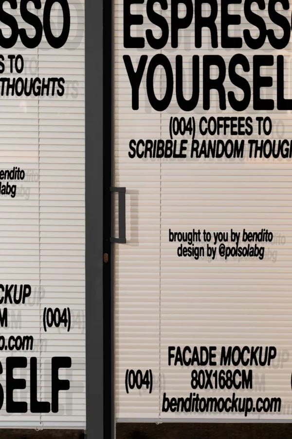 Color Version: Espresso Yourself branding on a shopfront window