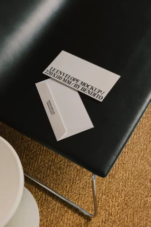 A white envelope on a light gray background