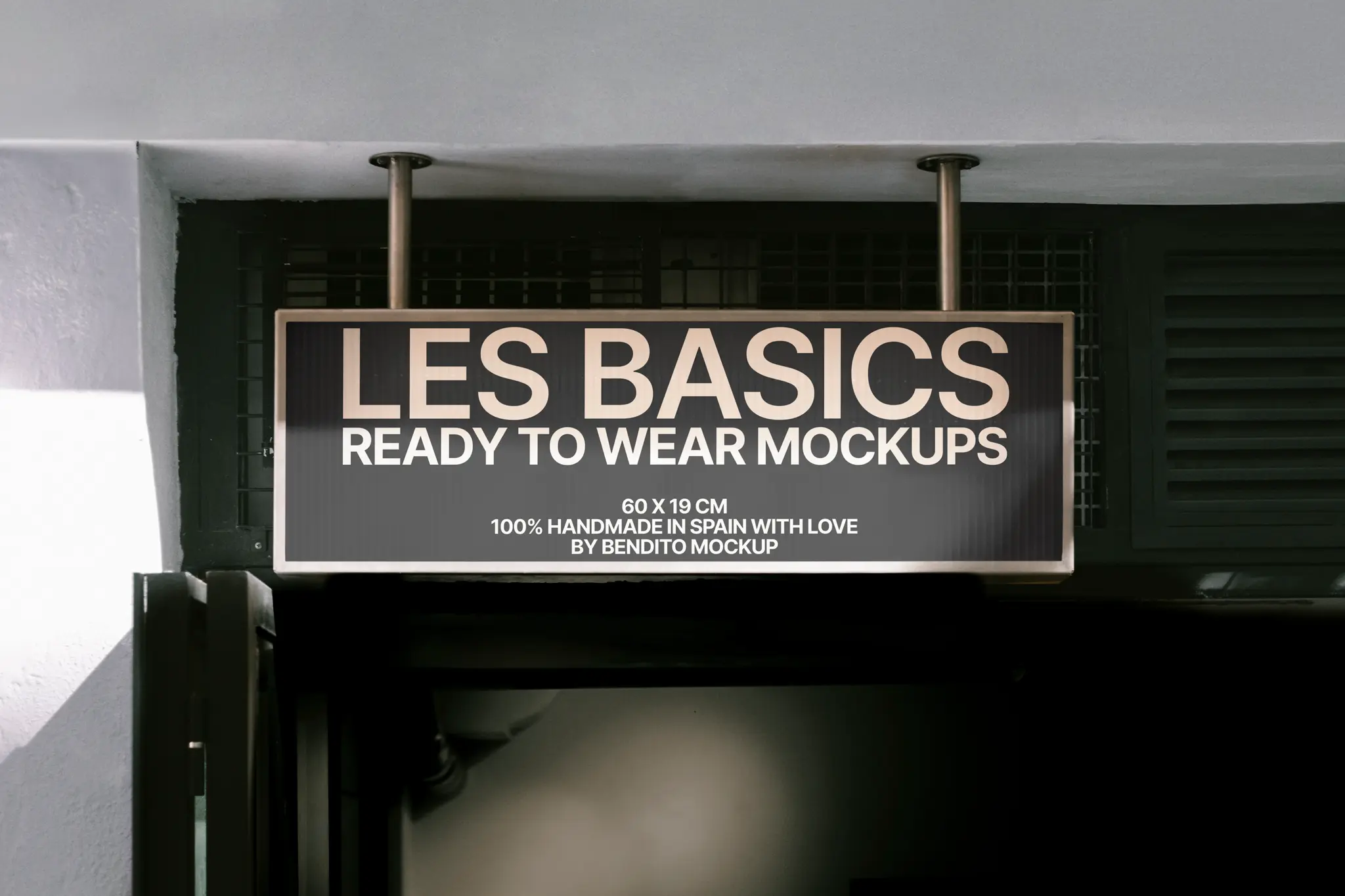 Hover image: A blank rectangular sign on a pole against a clear sky