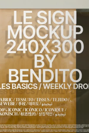 Large wooden signage mockup with bold white lettering, ideal for showcasing logo designs or branding concepts on retail or hospitality displays.