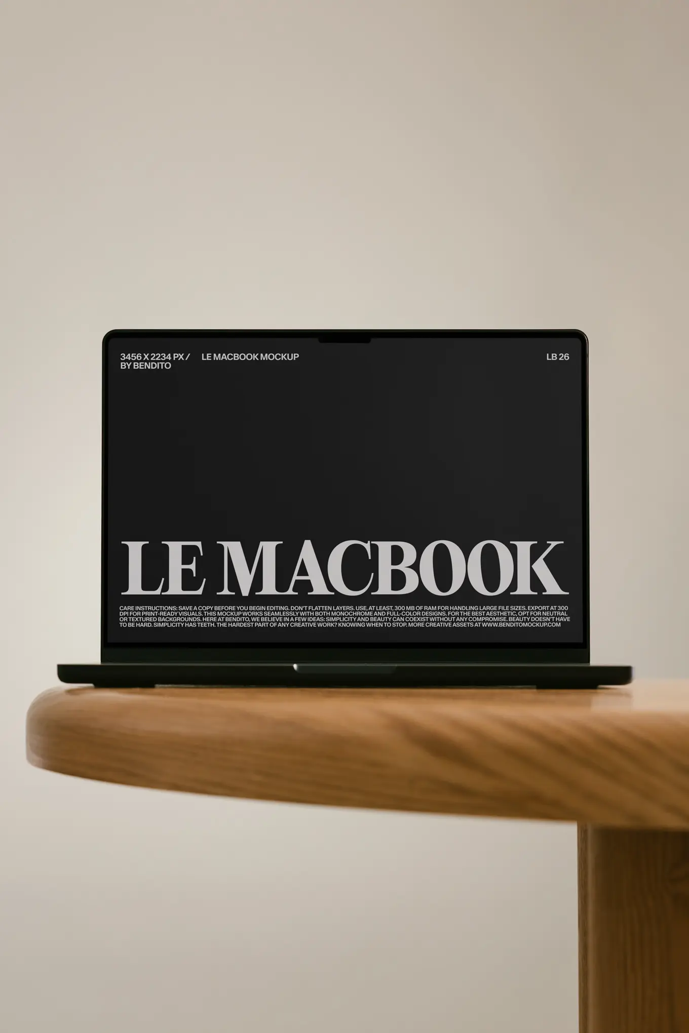 movic - まどかページ LB26 W29 Le Macbook Mockup - Bendito Mockup